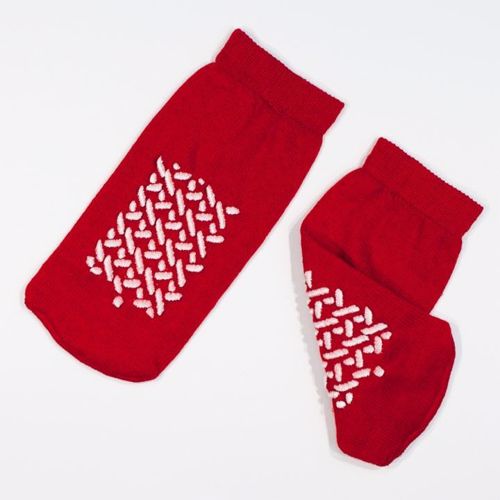 Slipper Socks - Dynarex - Double Sided - Small - Red - 1 - Pair - SOXD-2190-1