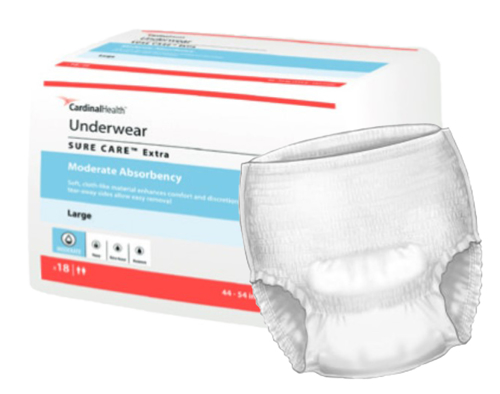 Cardinal Health - Simplicity Extra Protective Underwear - 1840R - Packaging With Product