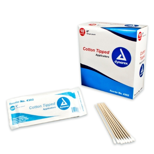 CTA-4302 - Cotton Tipped Applicator - Dynarex 6" - NonSterile - Product