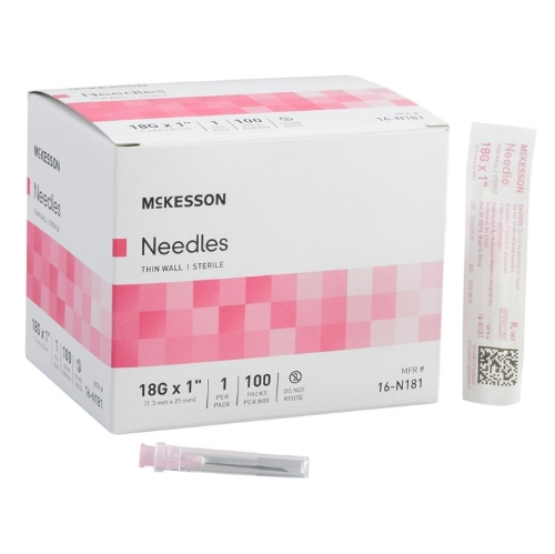 16-N181 - Hypodermic Needle - McKesson - 18 G x 1 in - Product Packaging